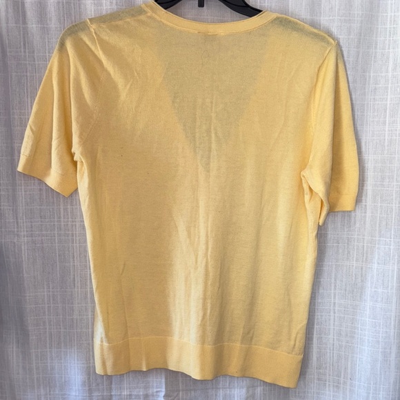 LOFT Fitted Yellow Short Sleeve Blouse - Picture 6 of 6